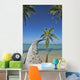 Hawaii, Oahu, Palm Trees Overhang The Ocean On A Clear Blue Day Wall Mural