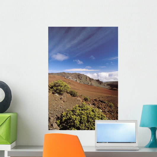 Hawaii, Maui, Hikers Inside Haleakala Crater Wall Mural