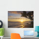 Hawaii, Maui, Kaanapali Resort, Sunset With Beach And Palm Trees Wall Mural