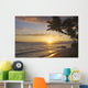 Hawaii, Maui, Kaanapali Resort, Sunset With Beach And Palm Trees Wall Mural
