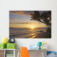 Hawaii, Maui, Kaanapali Resort, Sunset With Beach And Palm Trees Wall Mural