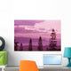 Pine Trees In Foreground Wall Mural