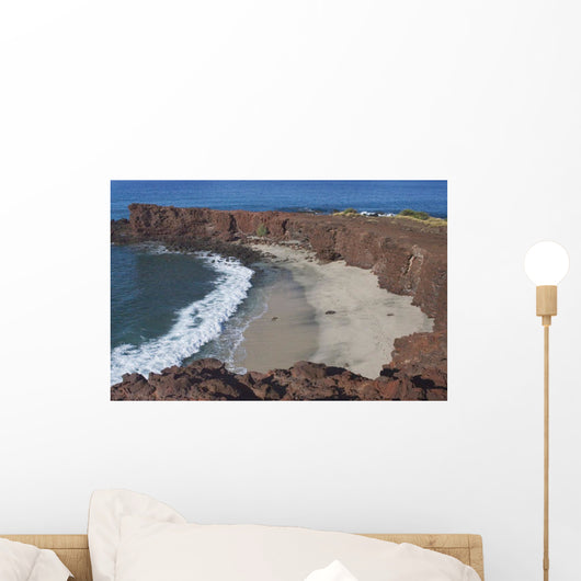 Hawaii, Lanai, Sweetheart Beach Viewed From Above Wall Mural