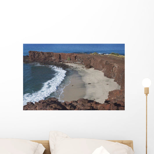 Hawaii, Lanai, Sweetheart Beach Viewed From Above Wall Mural
