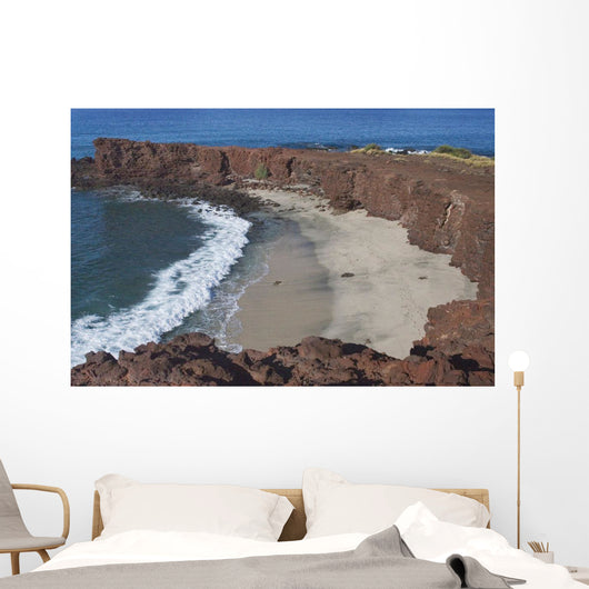 Hawaii, Lanai, Sweetheart Beach Viewed From Above Wall Mural