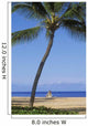 Hawaii, Lanai, Manele Bay Beach Park, Palm Tree And Woman On The Beach Wall Mural