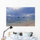 Hawaii, Oahu, Lanikai, A Woman Wades In The Water At The Beach At Dusk Wall Mural