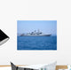 Large Warship on Harbour Raid Wall Mural