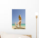 Back View Of Woman Wearing Pareo Stands Wall Mural