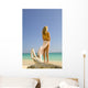 Back View Of Woman Wearing Pareo Stands Wall Mural