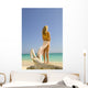 Back View Of Woman Wearing Pareo Stands Wall Mural