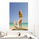 Back View Of Woman Wearing Pareo Stands Wall Mural