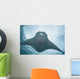 Micronesia, Palau, Manta Ray With Remora Wall Mural