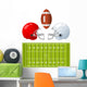 Two sport Helmets and field for American Football Wall Decal