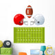 Two sport Helmets and field for American Football Wall Decal