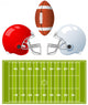 Two sport Helmets and field for American Football Wall Decal