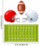 Two sport Helmets and field for American Football Wall Decal