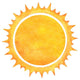 Watercolor Sun with Spiked Wall Decal