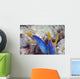 Indonesia, Blue Ribbon Eel Pair Head Peeks From Coral Wall Mural