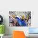 Indonesia, Blue Ribbon Eel Pair Head Peeks From Coral Wall Mural