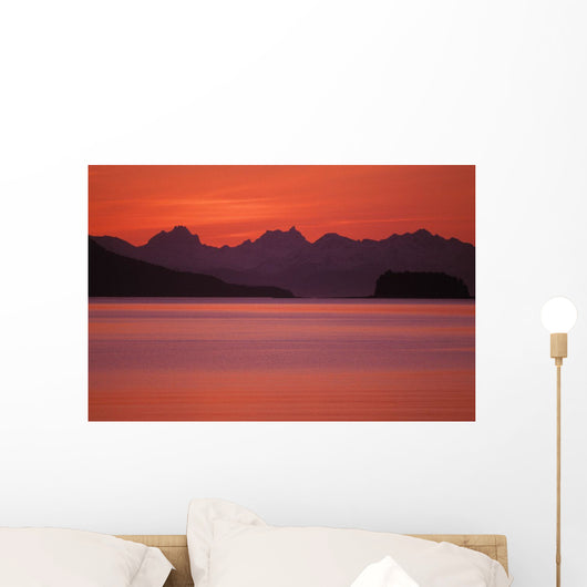 Chilkat Mountains Sunset Over The Water Wall Mural