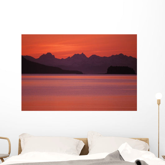 Chilkat Mountains Sunset Over The Water Wall Mural