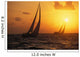 Hawaii, Two Sailboats Silhouetted At Sunset, Yellow And Orange Skies Wall Mural