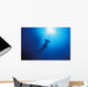 Silhouette Of Scalloped Hammerhead With School Of Fish Wall Mural
