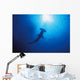 Silhouette Of Scalloped Hammerhead With School Of Fish Wall Mural