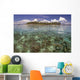 Malaysia, Mabul Island, A Hawksbill Turtle Swims In Island/Reef Scene Wall Mural