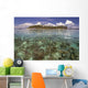 Malaysia, Mabul Island, A Hawksbill Turtle Swims In Island/Reef Scene Wall Mural
