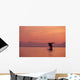 Alaska, Panhandle, Inside Passage, Humpback Whale Breaching At Sunset Wall Mural