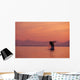 Alaska, Panhandle, Inside Passage, Humpback Whale Breaching At Sunset Wall Mural