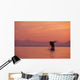 Alaska, Panhandle, Inside Passage, Humpback Whale Breaching At Sunset Wall Mural