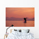 Alaska, Panhandle, Inside Passage, Humpback Whale Breaching At Sunset Wall Mural