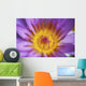 Extreme Close-Up Purple Water Lily Blossom With Yellow Center Detail Wall Mural