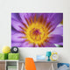 Extreme Close-Up Purple Water Lily Blossom With Yellow Center Detail Wall Mural