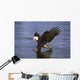 Alaska, Bald Eagle Hunting Herring At Surface Wall Mural
