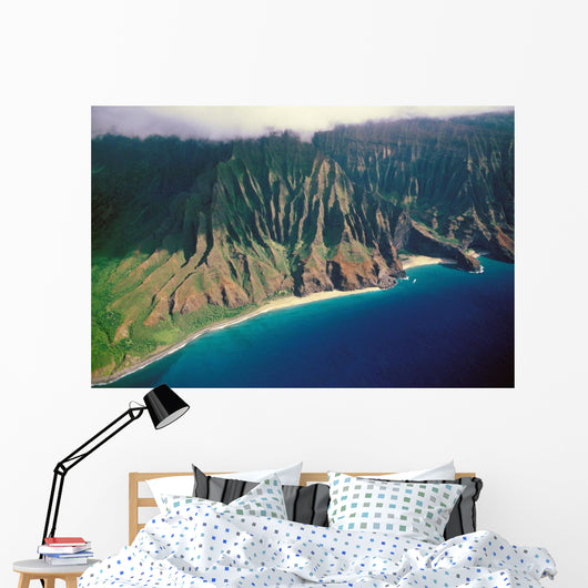 Hawaii, Kauai, Kalalau Valley, Na Pali Coast, Secluded Beaches Wall Mural