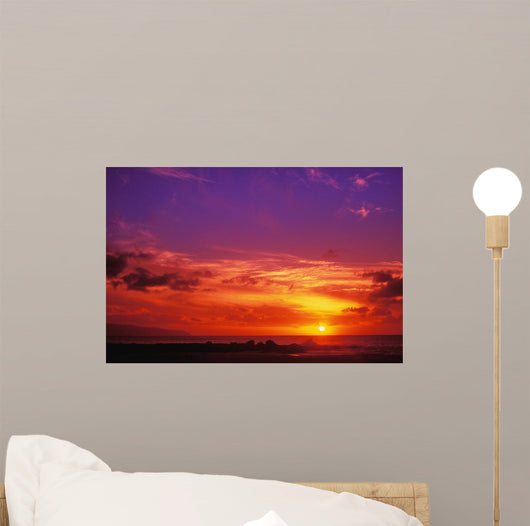 Hawaii, Oahu, North Shore, Sunset Wall Mural