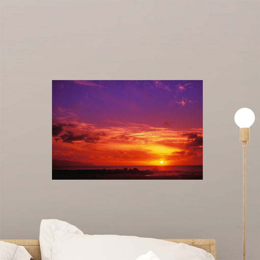 Hawaii, Oahu, North Shore, Sunset Wall Mural