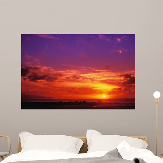Hawaii, Oahu, North Shore, Sunset Wall Mural