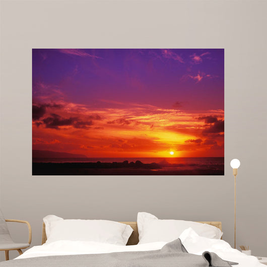 Hawaii, Oahu, North Shore, Sunset Wall Mural