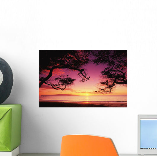 Hawaii, Maui, Sunset At Palauea Beach Wall Mural