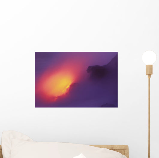 Hawaii, Big Island, Lava Meets The Ocean, Steam, Rock Wall Mural
