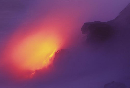 Hawaii, Big Island, Lava Meets The Ocean, Steam, Rock Wall Mural
