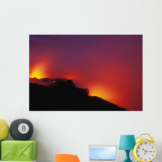 Hawaii, Big Island, Lava Meets The Ocean, Steam, Rock Wall Mural
