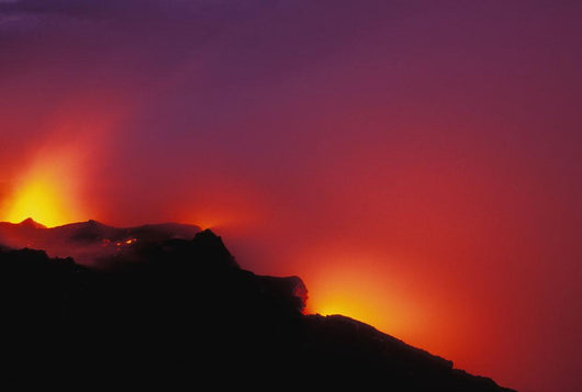 Hawaii, Big Island, Lava Meets The Ocean, Steam, Rock Wall Mural