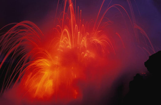Lava Exploding As Lava Flow Hits The Ocean Wall Mural