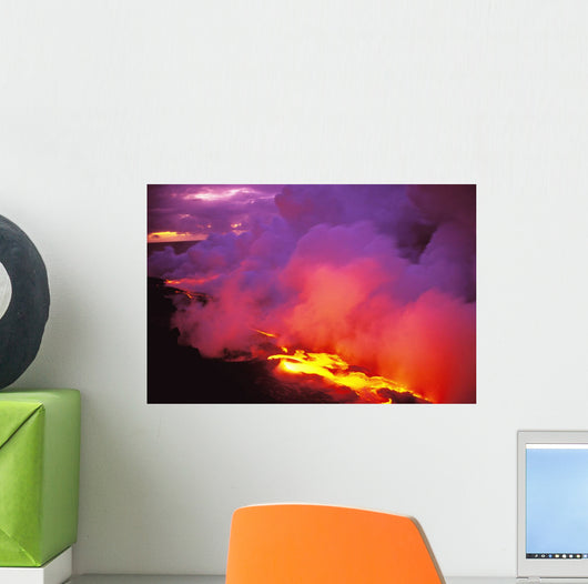 Lava Flow Into Ocean Wall Mural
